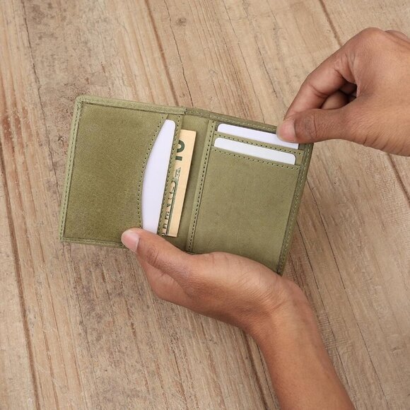 Credit Card Holder Wallet for Men Thin Bifold RFID Slim Trendy Front Pocket - Picture 6 of 7